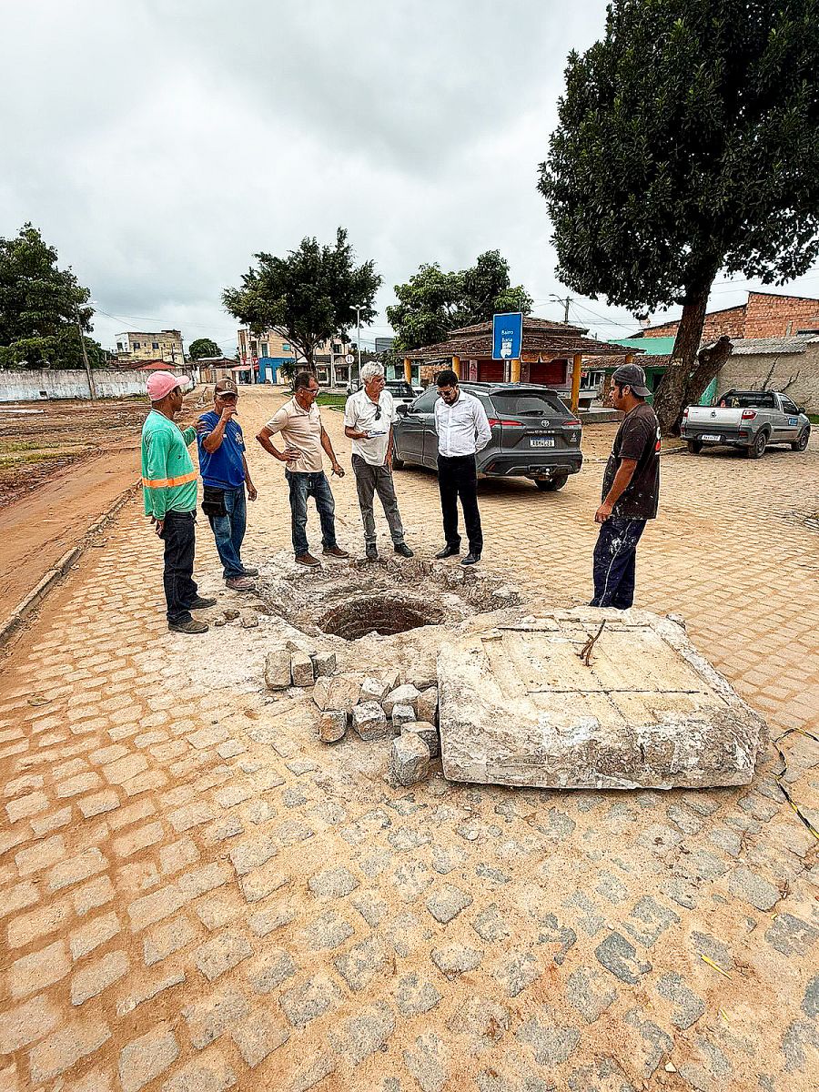 Projeto de drenagem pluvial do Bairro da Bacia entra em fase final em Itabela. (Foto: Divulgao)