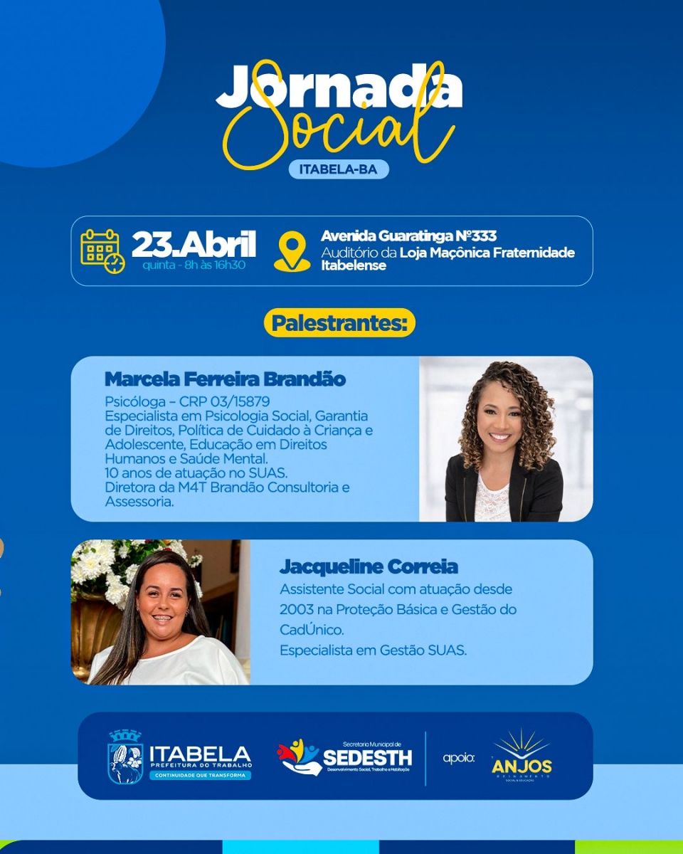 Itabela realiza Jornada Social para fortalecer o SUAS e qualificar atendimento � popula��o