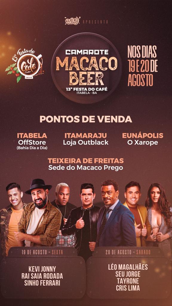 Camarote Macaco Beer oferece Open Bar Devassa, conforto e vista privilegiada da 13ª Festa do Café