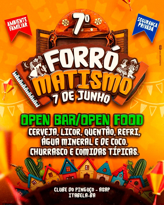 Vem forrozear! 7 Forrmatismo em Itabela promete alegria e muita msica neste sbado (07)