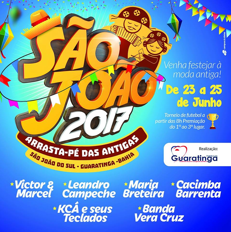 Prefeitura anuncia as atrações dos festejos juninos em São João do Sul; confira