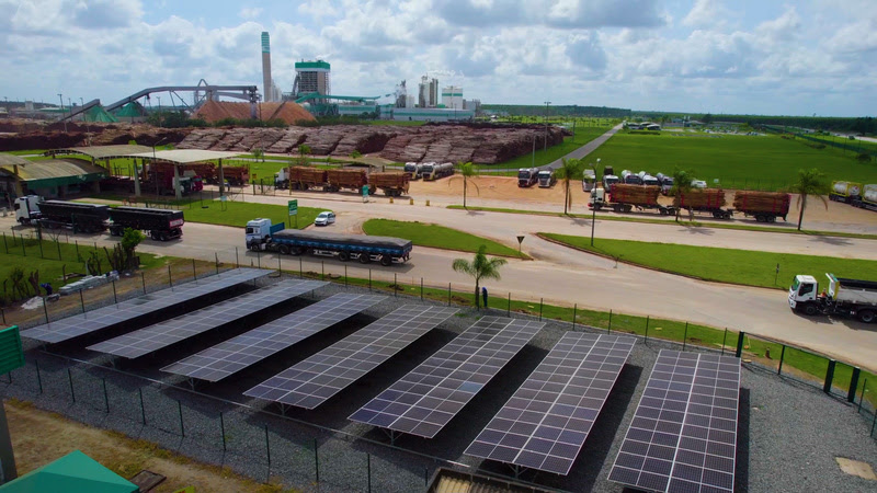 (Divulgação Veracel) - Uma das usinas de energia solar da Veracel, localizada no Terminal Marítimo de Belmonte. 